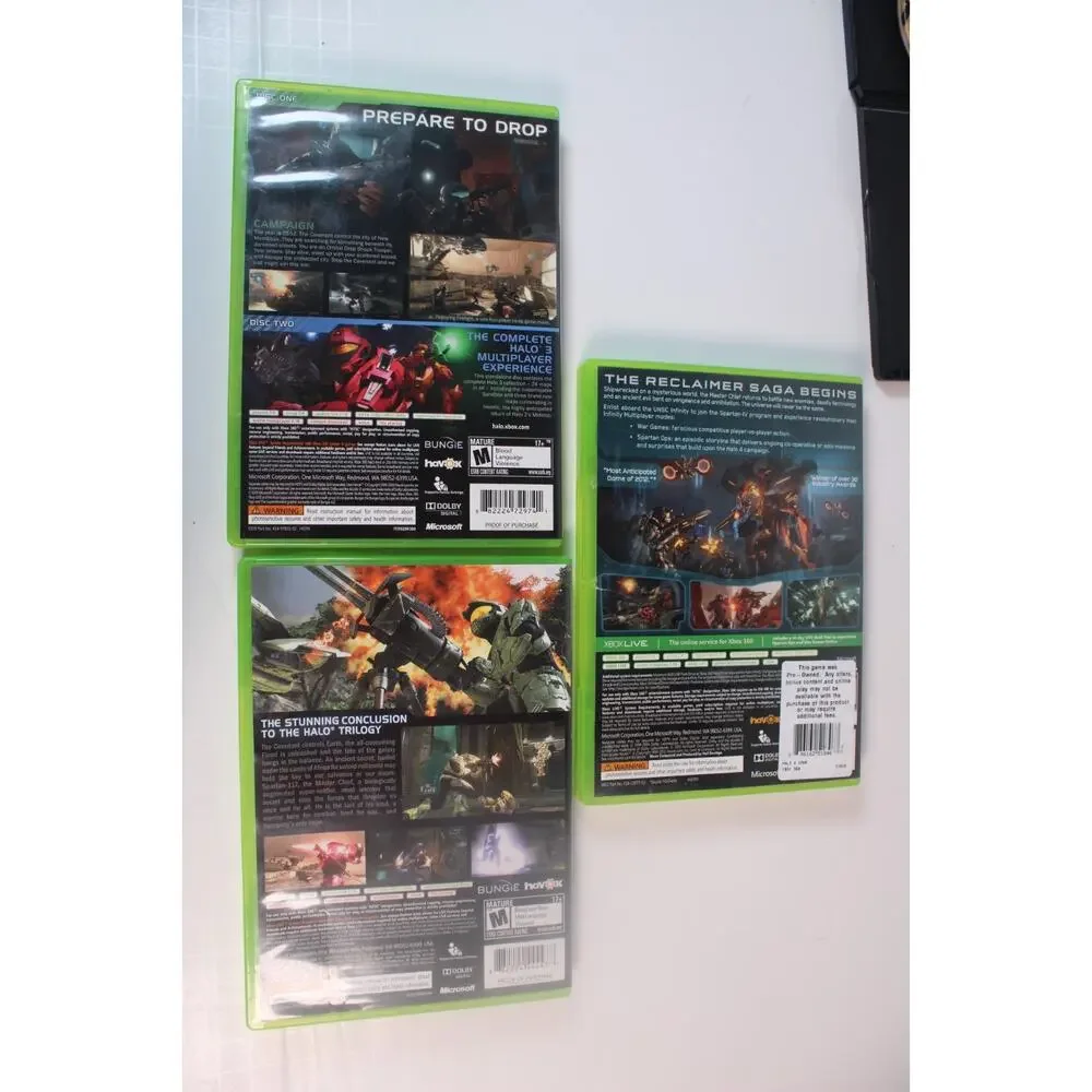 4 games Lot: Halo 2 W/ Map Pack, Halo 3, Halo 3 ODST, Halo 4 (Xbox/ Xbox 360)